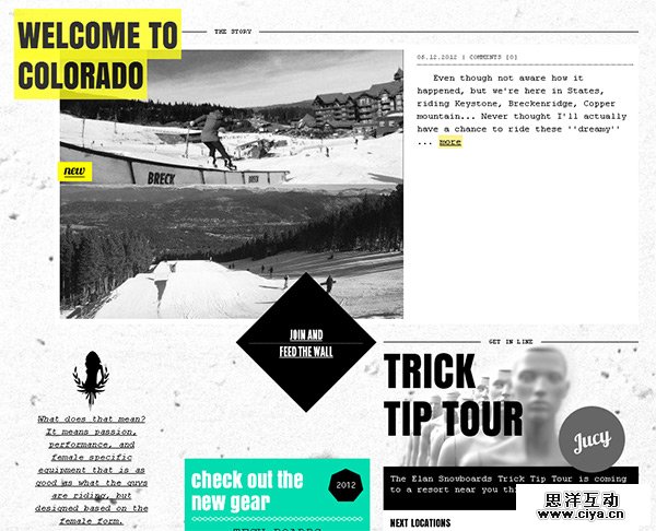 Elan Snowboards in 70 Best Creative Websites of 2012