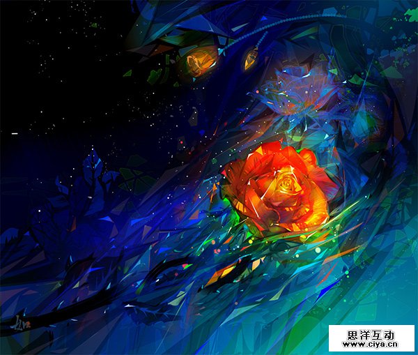 AI高级教程！教你绘制有型有色的抽象派玫瑰花