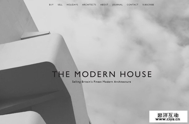 the modern house website homepage