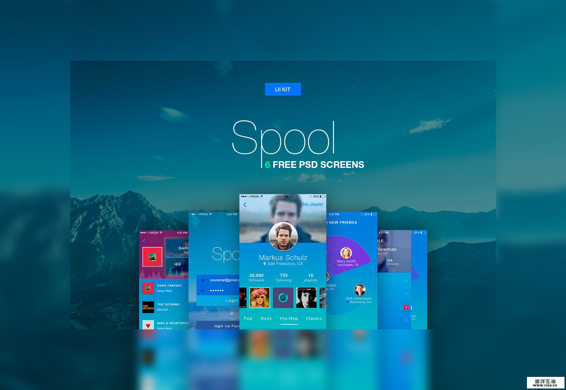 spool-iphone-material-design-ui-kit-psd