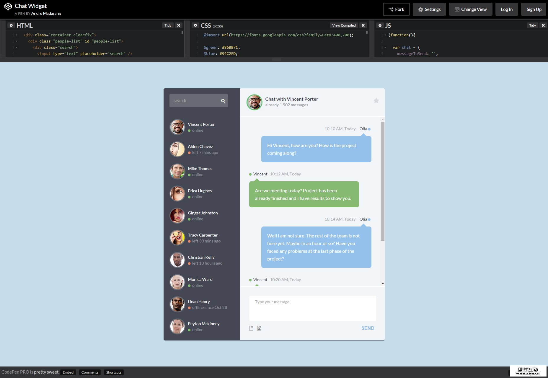 css-jquery-chat-widget