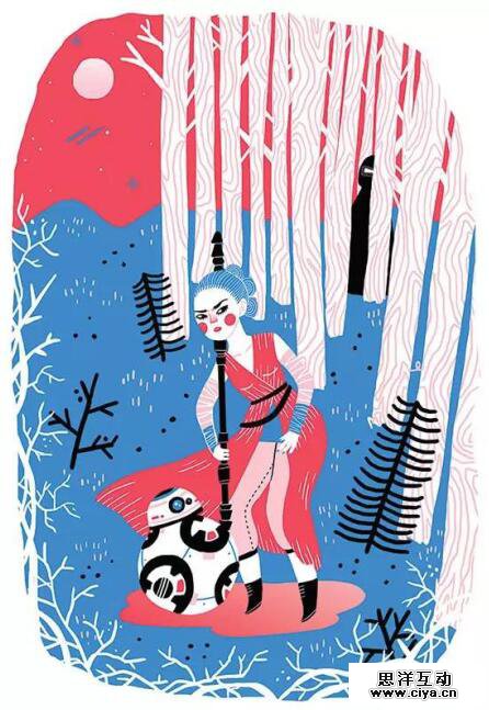 全球50位顶尖插画师笔下的《星球大战》，情怀满满，热血沸腾！