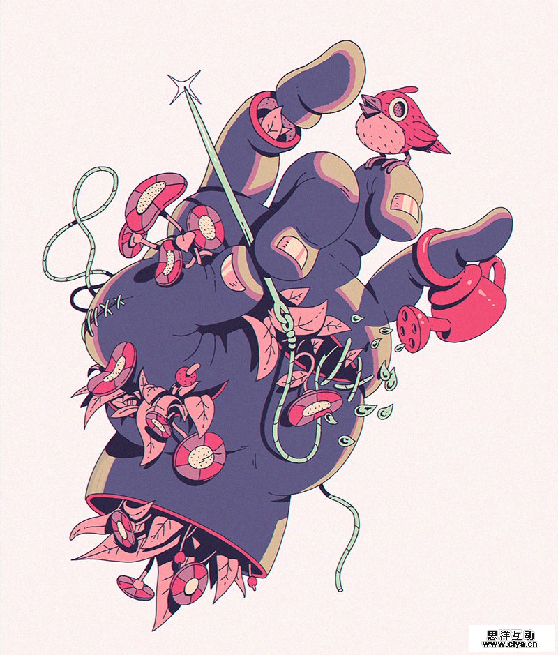 查看《创意手绘插画》原图，原图尺寸：800x939