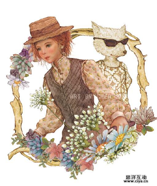 查看《BEAUTY AND PET 美女与宠物》原图，原图尺寸：511x603